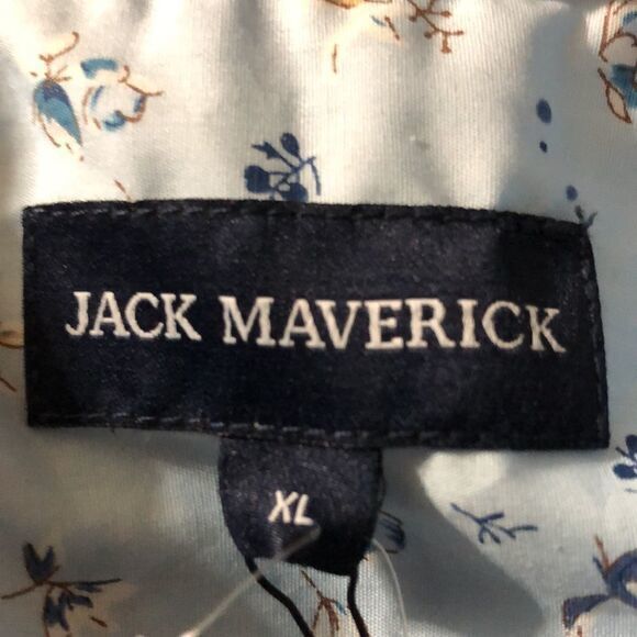 Jack Maverick 100% cotton short sleeve print button front‎ shirt NWT Size XL - Picture 6 of 8